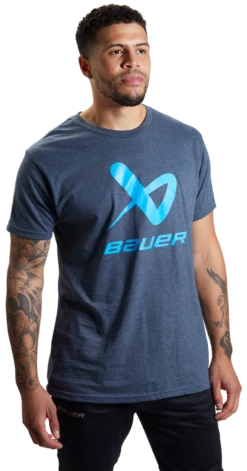 Bauer Core Lockup Short Sleeve Crew Tee Adult -Hockey Equipment Store 1059666 NVY Mens 1266
