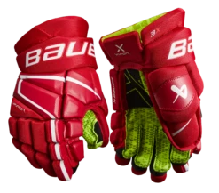 Bauer Vapor 3X Junior Hockey Gloves 17 Bauer Vapor 3X Junior Hockey Gloves -Hockey Equipment Store 3X JR FRONT RED1