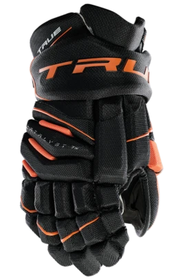 True Hockey True Catalyst 7X Junior Hockey Gloves 23 True Hockey True Catalyst 7X Junior Hockey Gloves -Hockey Equipment Store CT7xGlove Black Orange 1
