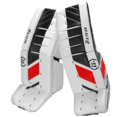 Warrior Ritual GT2 Senior Goalie Pads (w/ Knee Pads) 17 Warrior Ritual GT2 Senior Goalie Pads (w/ Knee Pads) -Hockey Equipment Store warrior ritual gt2 senior goalie pads white black red